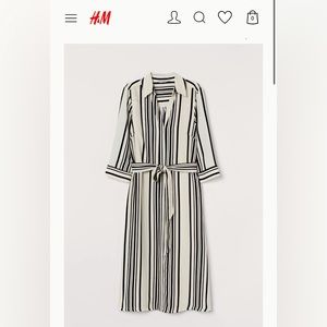 H&M Shirt Dress Cream/black striped